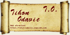 Tihon Odavić vizit kartica